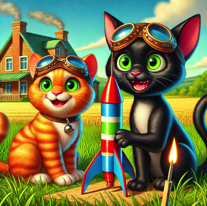 Cats and rockets image